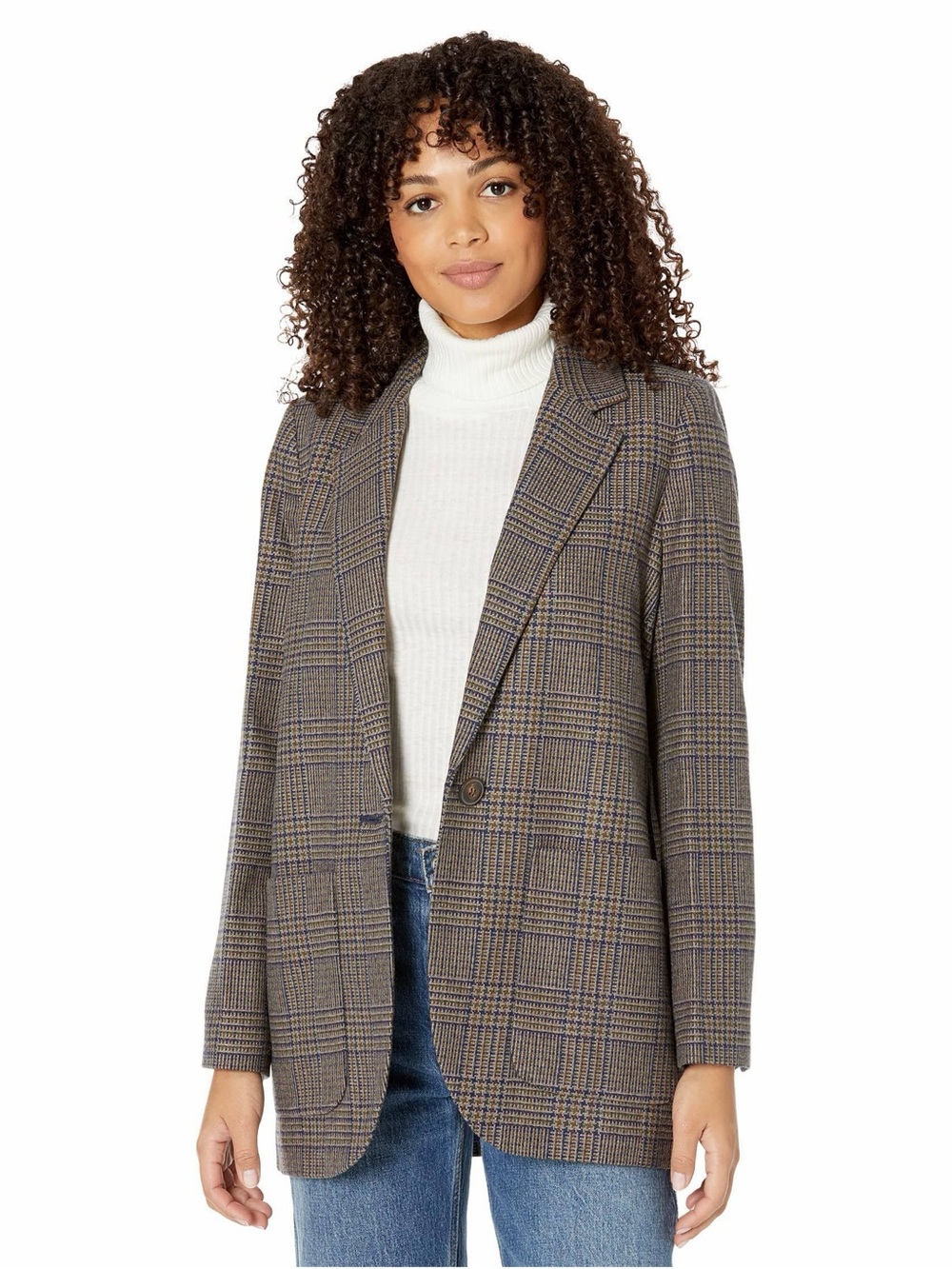 Madewell Larsen Blazer in Hawsell Plaid Wool Blend Size XL